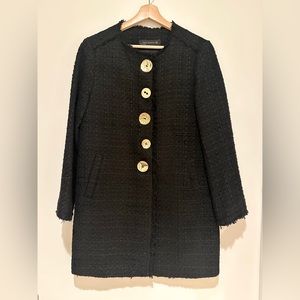 Zara Woven Black Coat